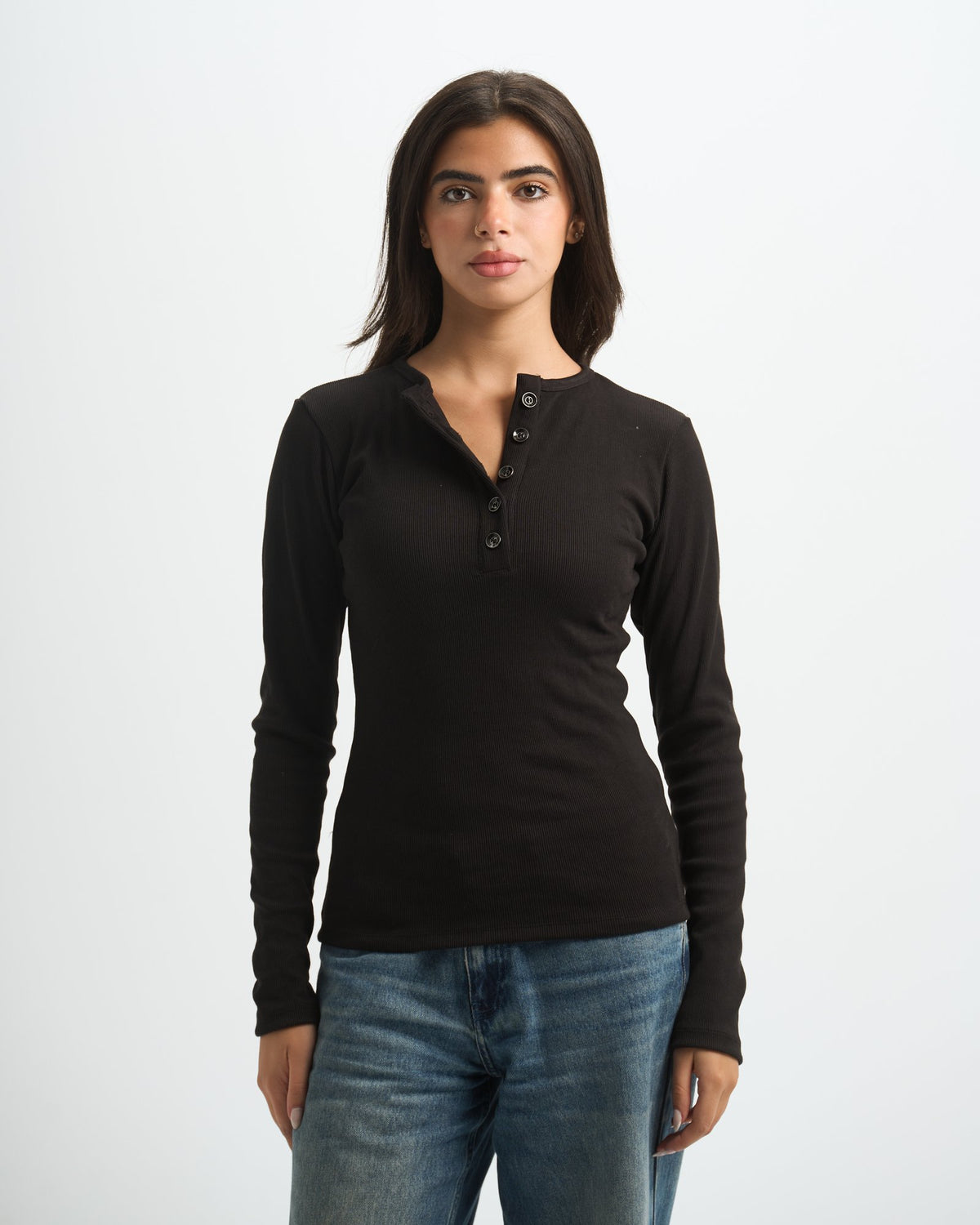Blank Ribbed Button Up Top