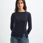 Blank Ribbed Side Button Top