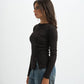 Blank Ribbed Side Button Top
