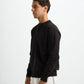 Blank Henley Knitted Sweater - Black - #men