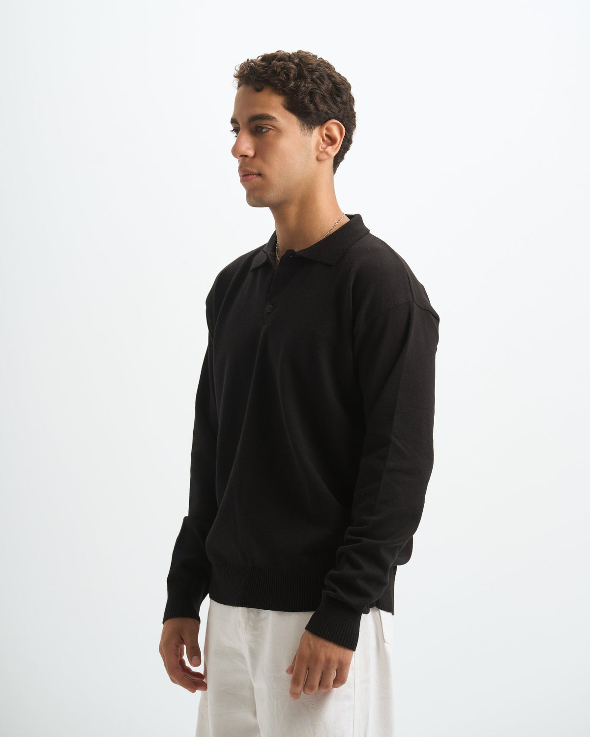 Blank Knitted Polo - Black - #men