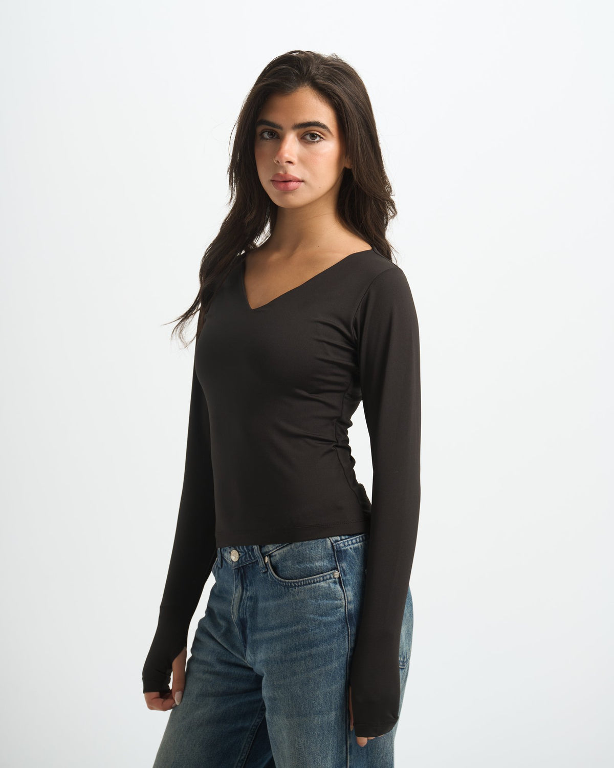 Blank V-Long Sleeve Top