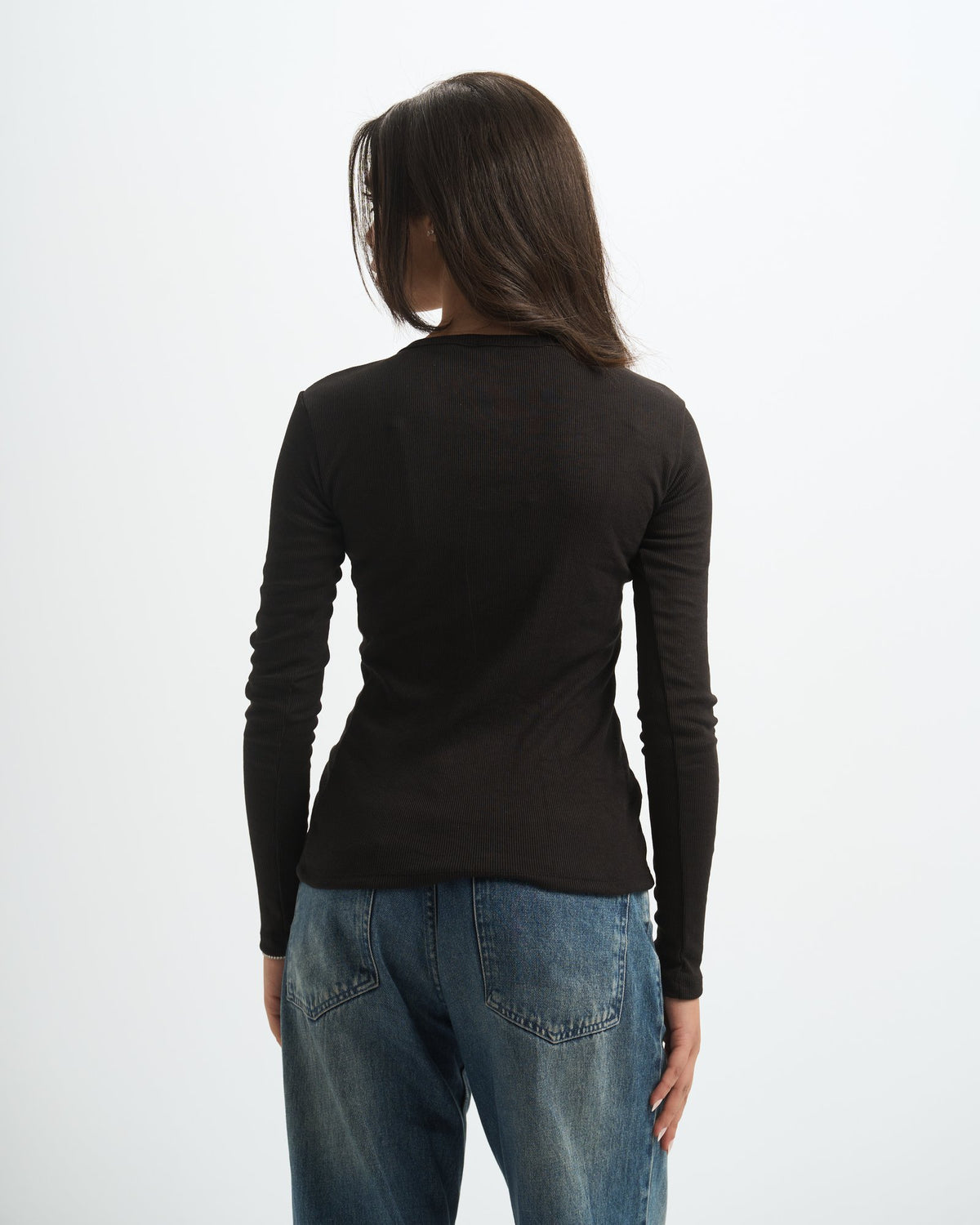Blank Ribbed Side Button Top