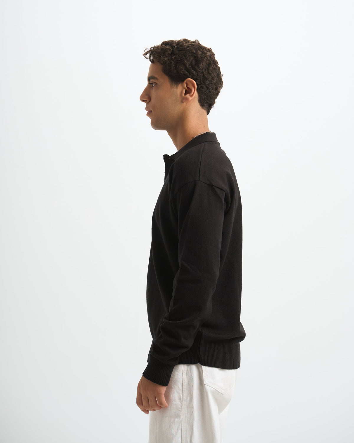 Blank Knitted Polo - Black - #men
