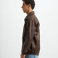 Blank Leather Jacket - Brown - #men