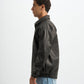 Blank Leather Jacket - Black - #men