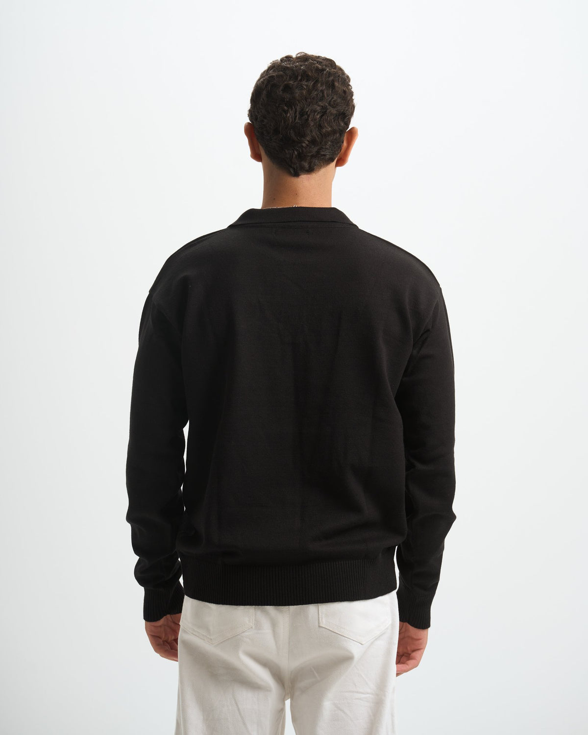 Blank Knitted Polo - Black - #men