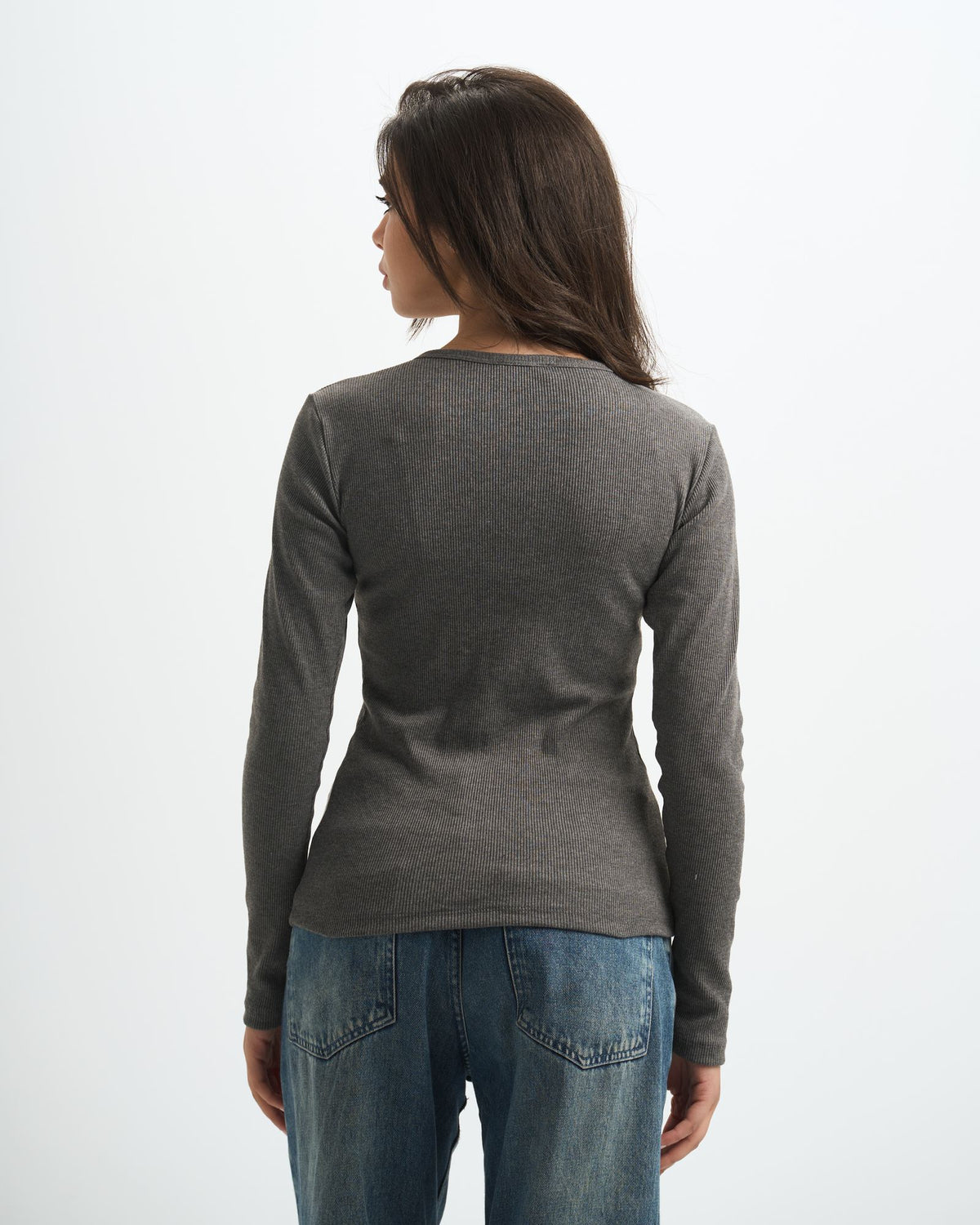 Blank Ribbed Button Up Top