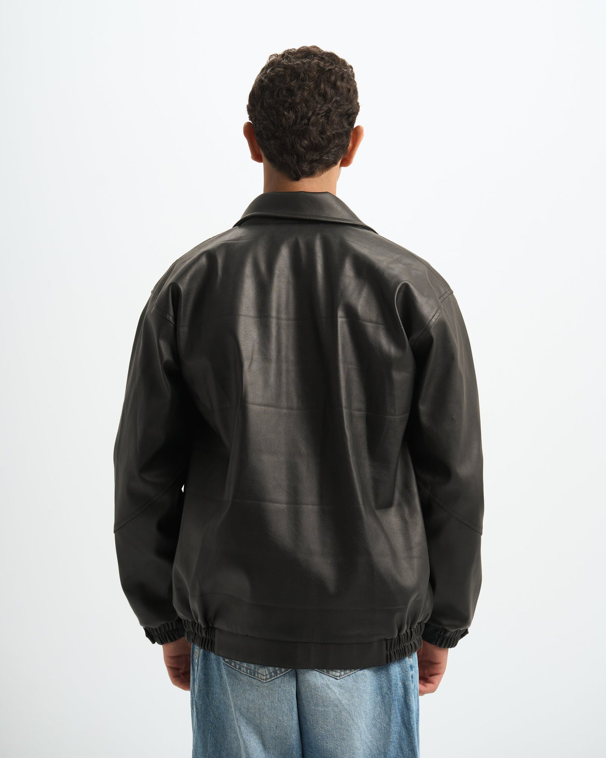 Blank Leather Jacket - Black - #men