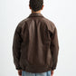 Blank Leather Jacket - Brown - #men