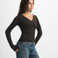 Blank V-Long Sleeve Top