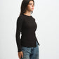Blank Ribbed Side Button Top