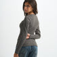 Blank Ribbed Button Up Top