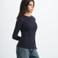 Blank Ribbed Side Button Top