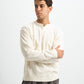 Blank Henley Knitted Sweater - White - #men