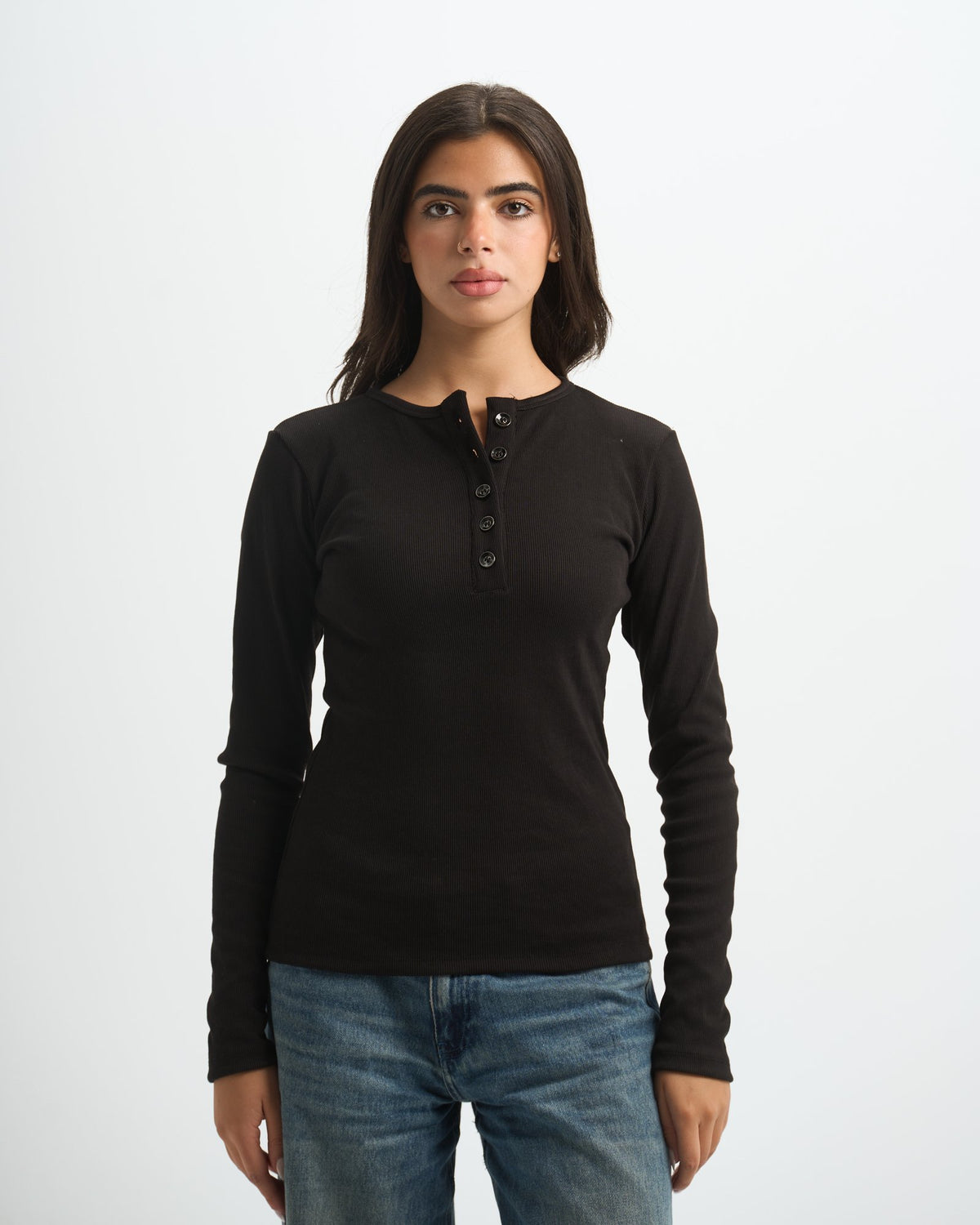 Blank Ribbed Button Up Top