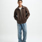 Blank Leather Jacket - Brown - #men