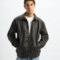 Blank Leather Jacket - Black - #men
