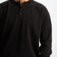 Blank Henley Knitted Sweater - Black - #men