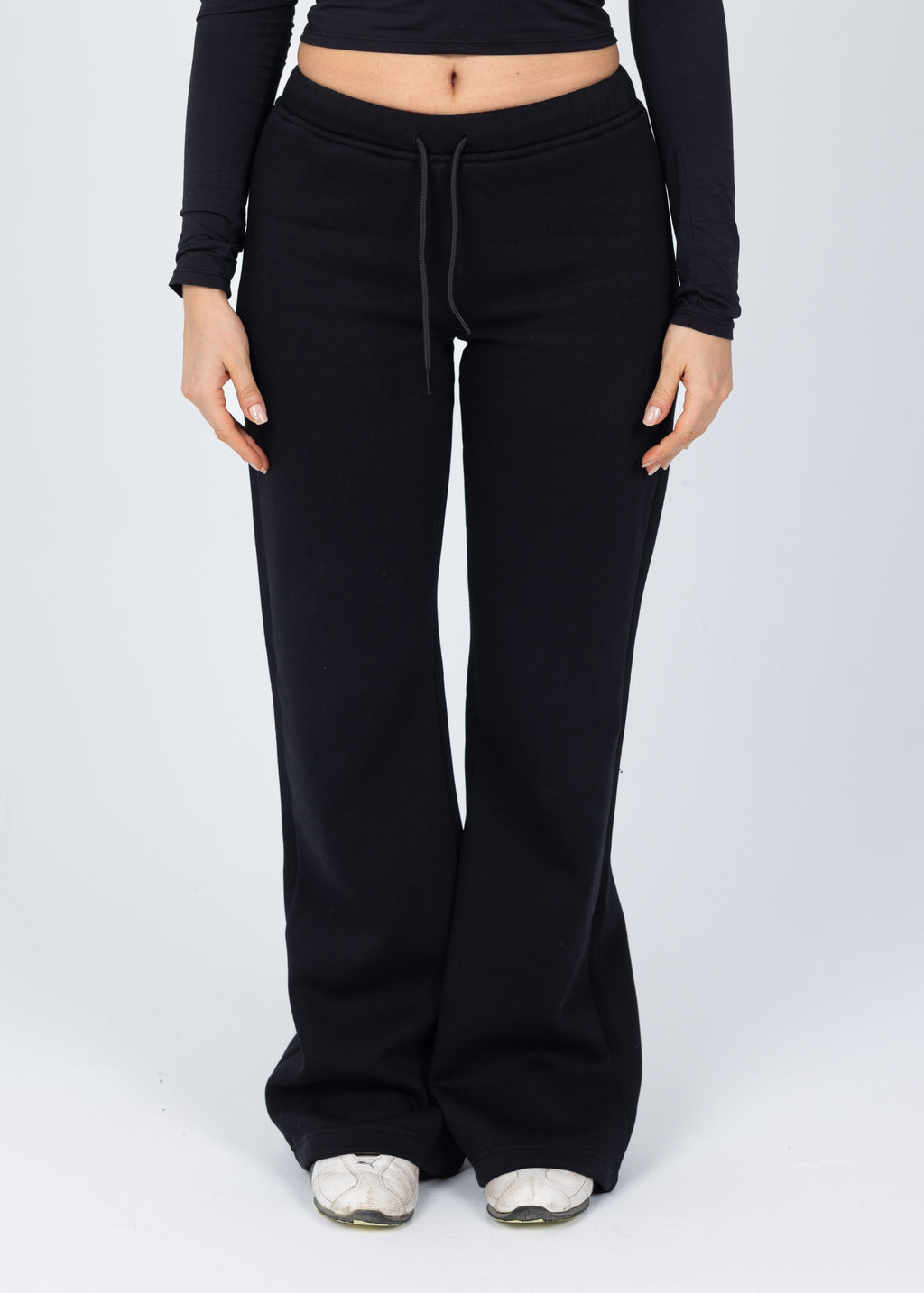 Blank Black Women Flared Sweatpants