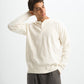 Blank Henley Knitted Sweater - White - #men