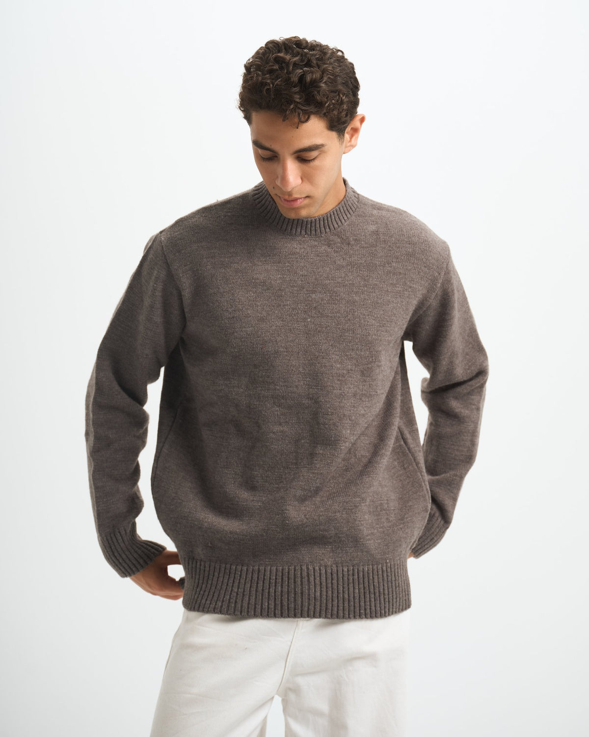 Blank Heavy Knitted Crewneck