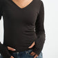 Blank V-Long Sleeve Top