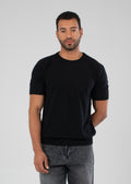 Blank Black Round Knitted