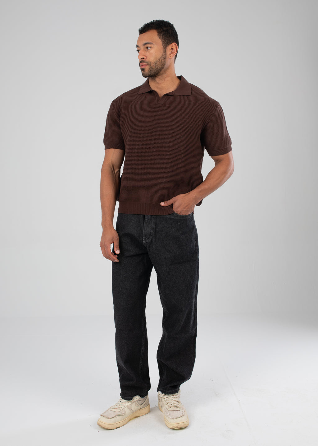 Blank Brown Breeze Knitted Polo