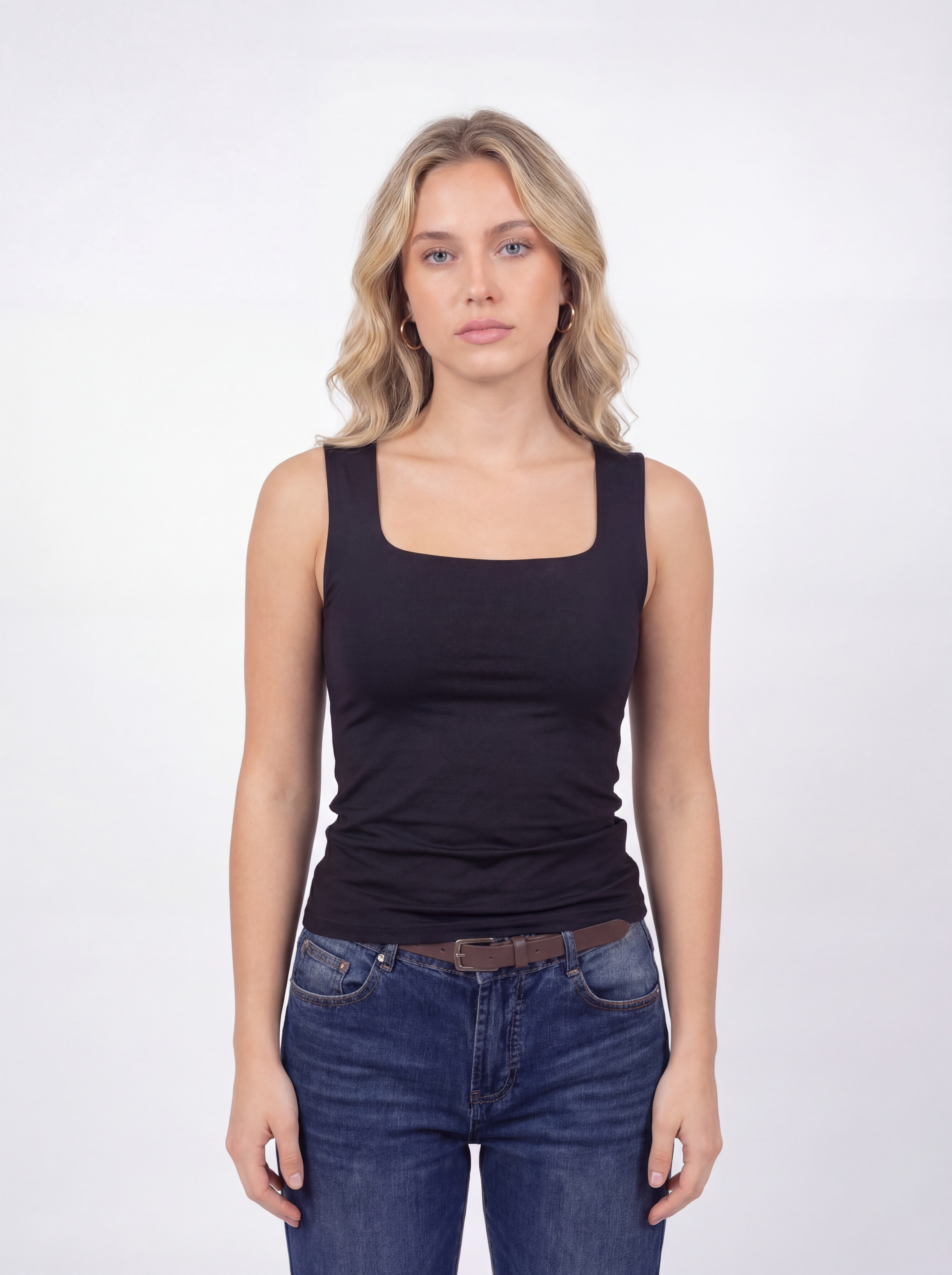 Blank Black Squared Top