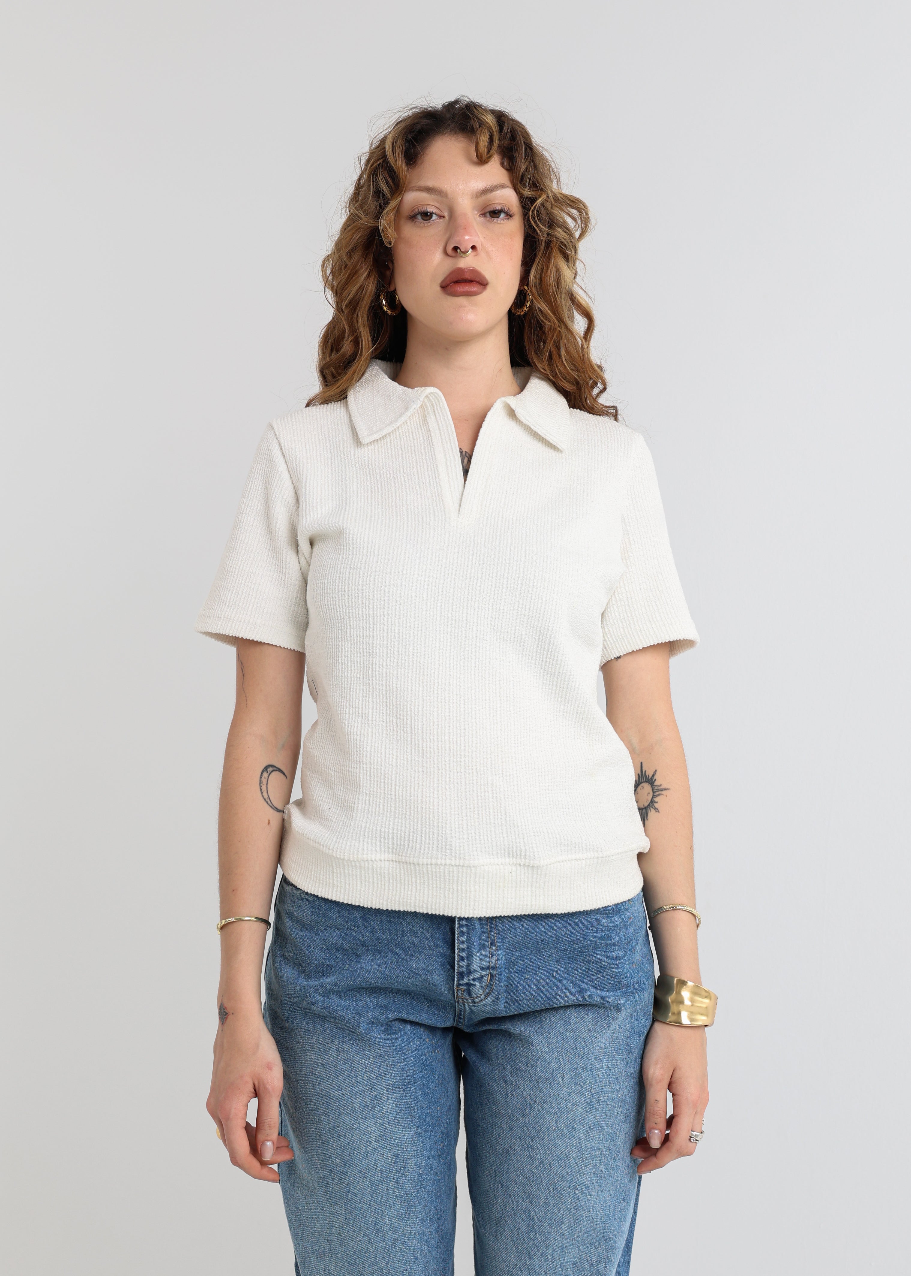 Blank White Oversized Polo Women