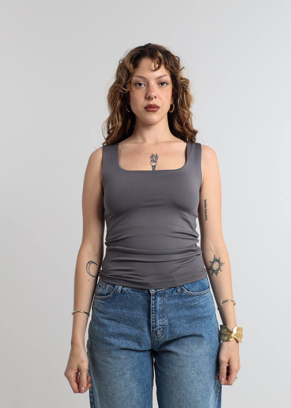 Blank Grey Squared Top