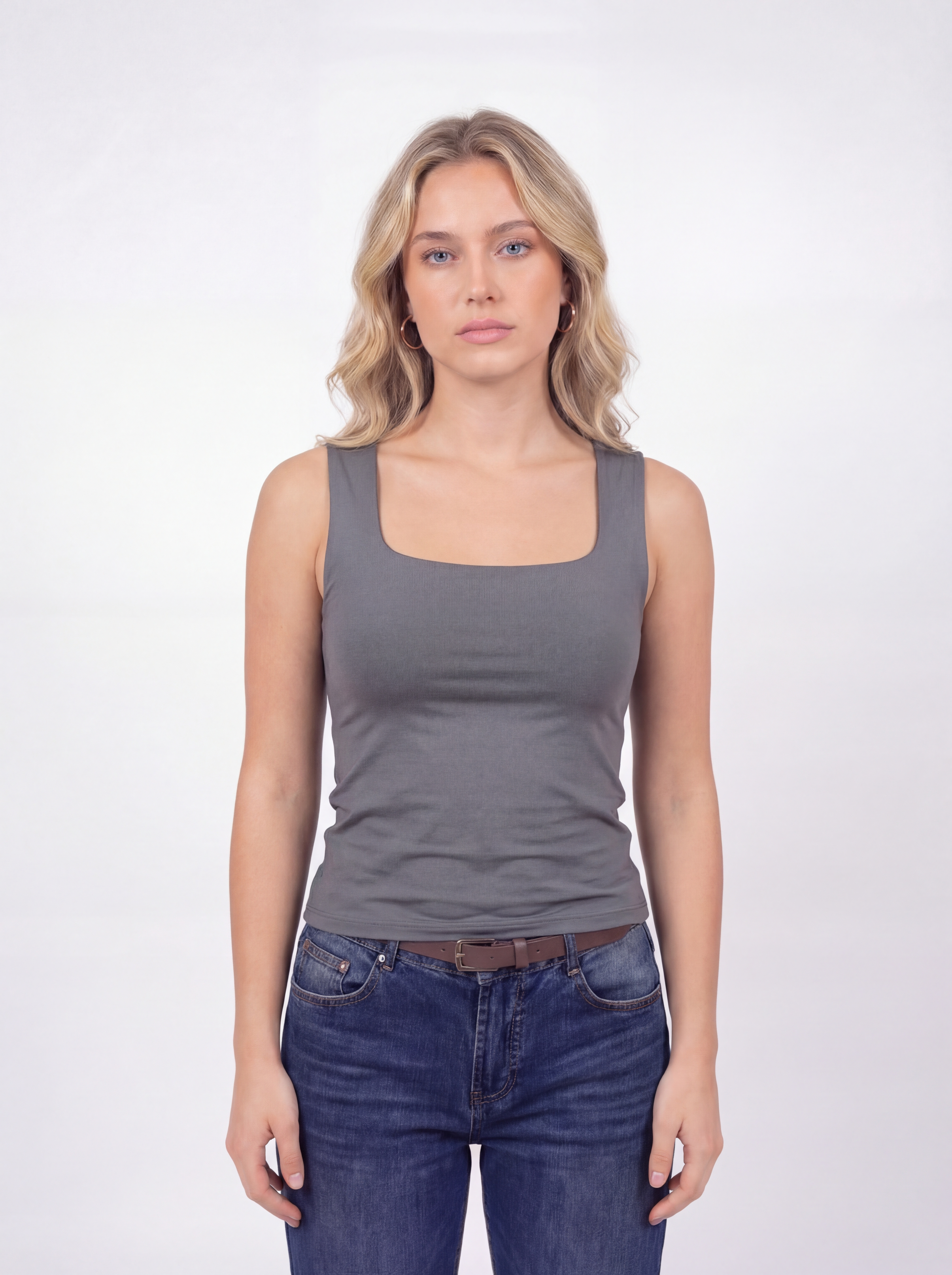 Blank Grey Squared Top