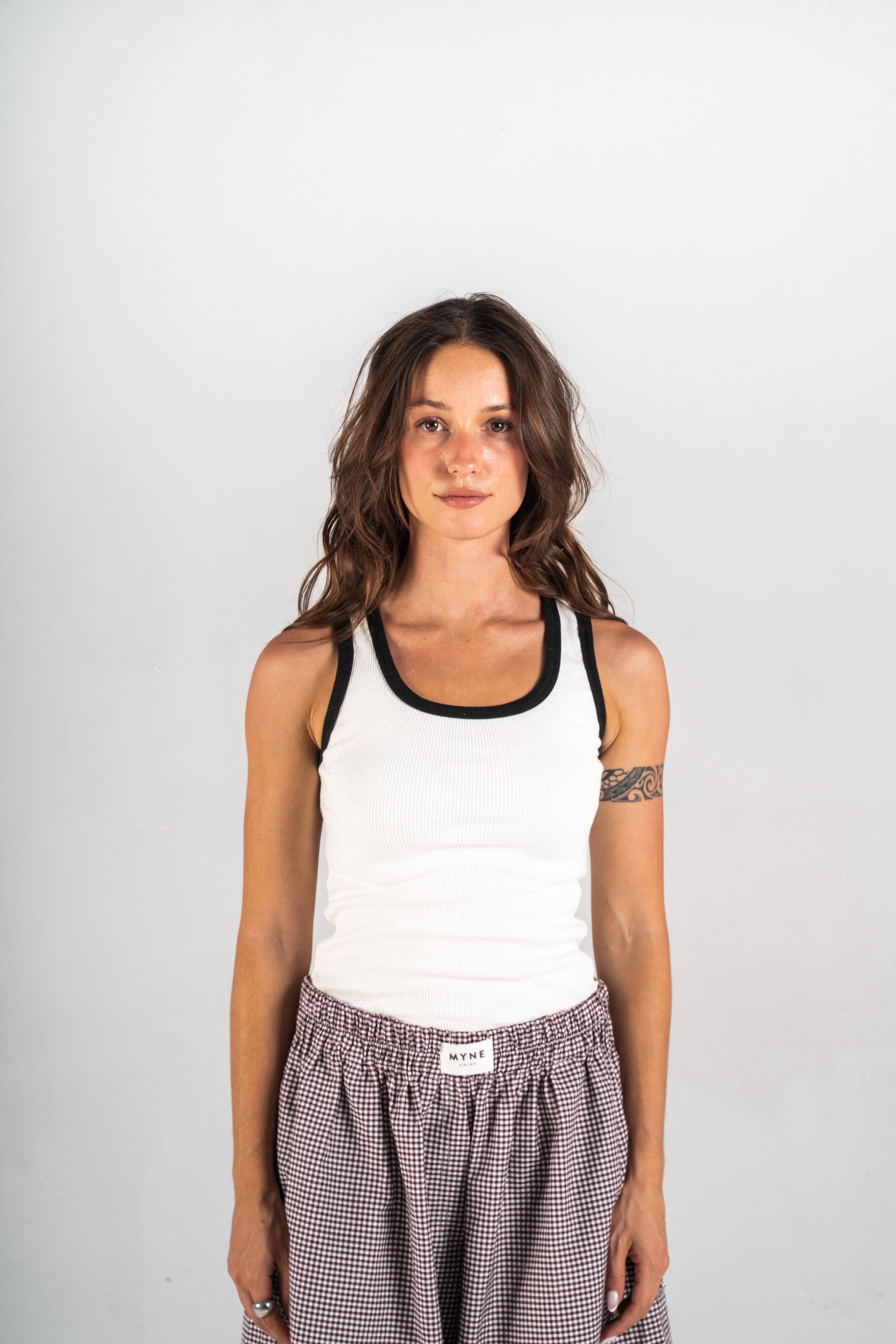 Blank White Ribbed Tank-Top