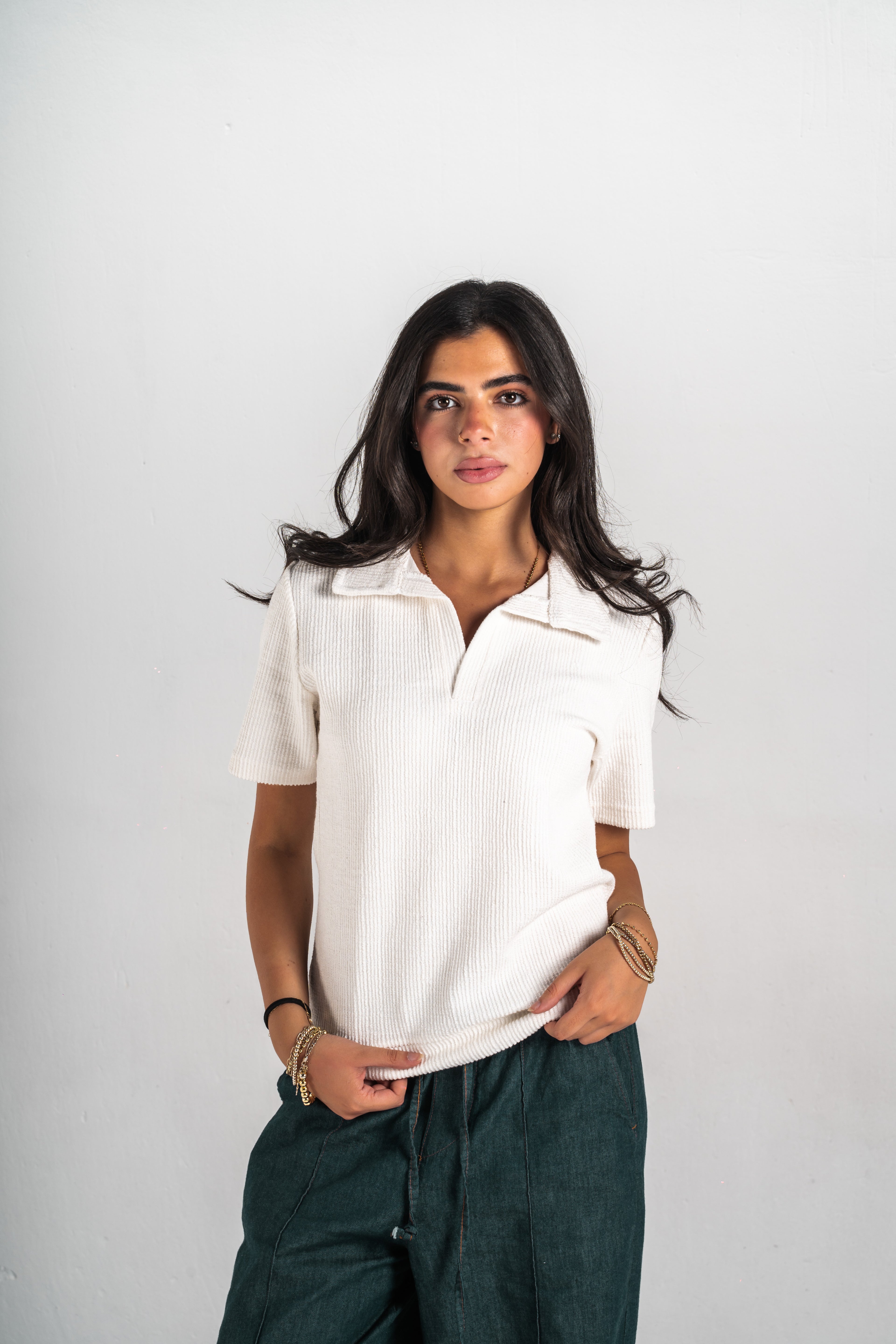 Blank White Oversized Polo Women