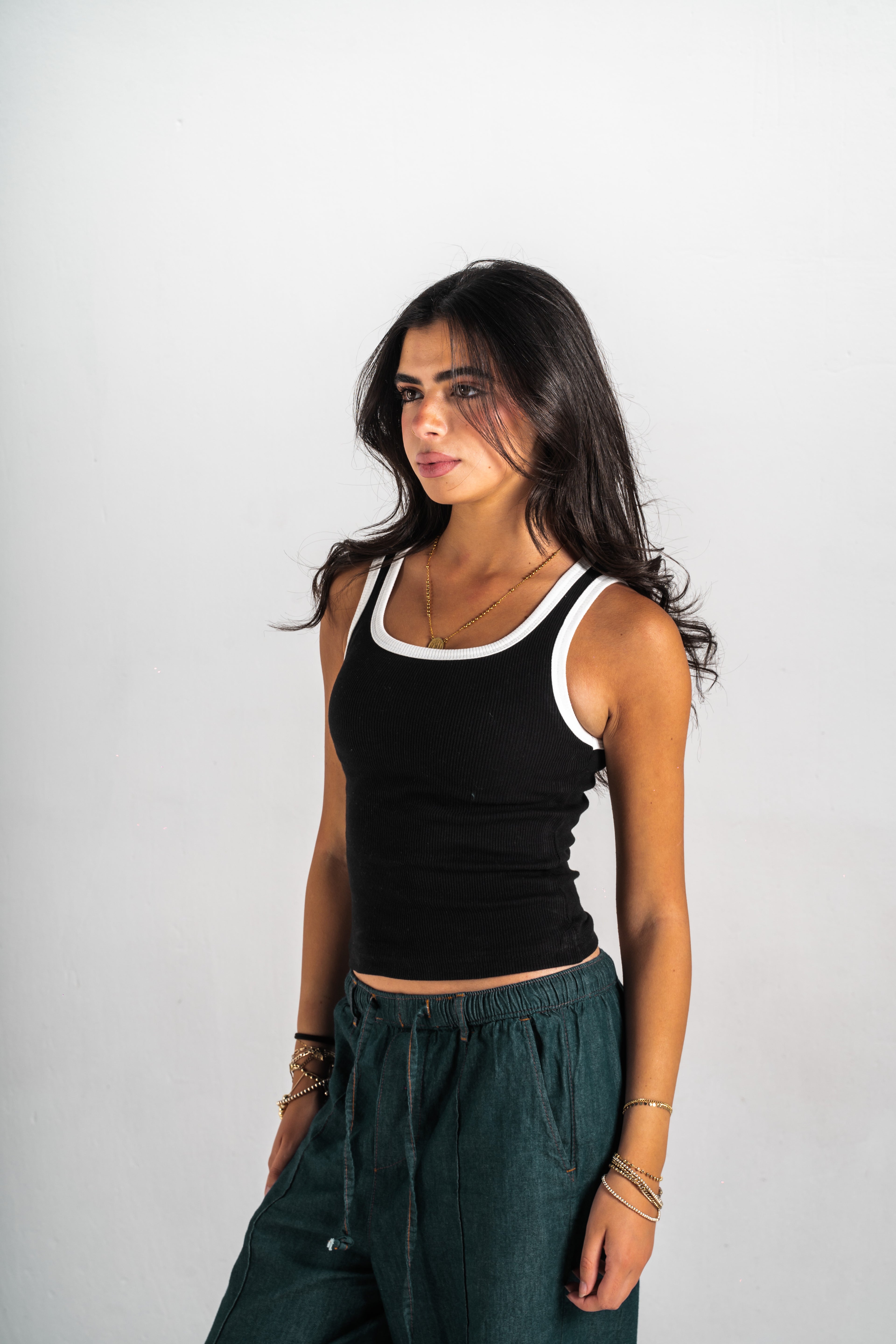 Blank Black Ribbed Tank-Top