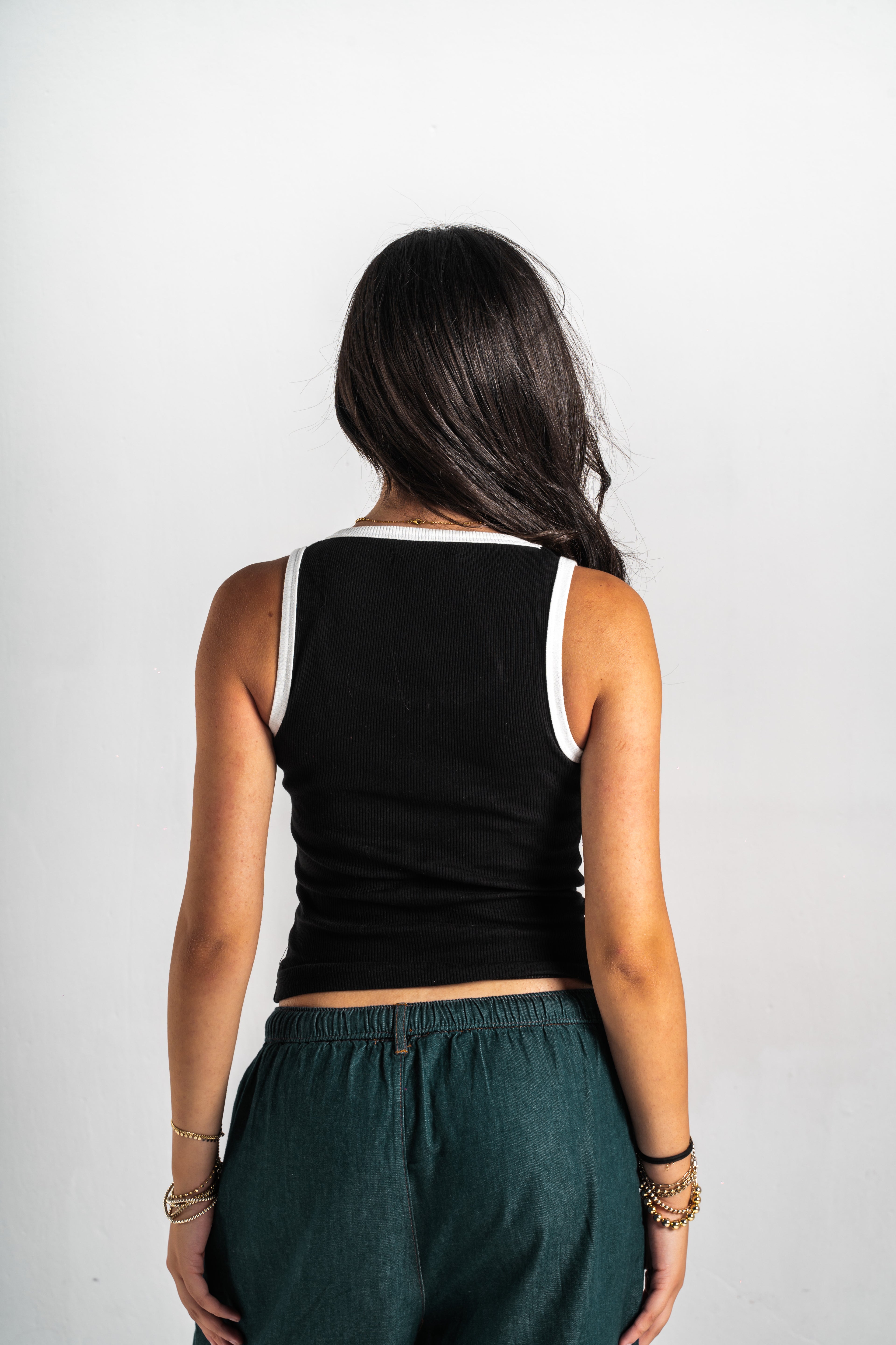 Blank Black Ribbed Tank-Top
