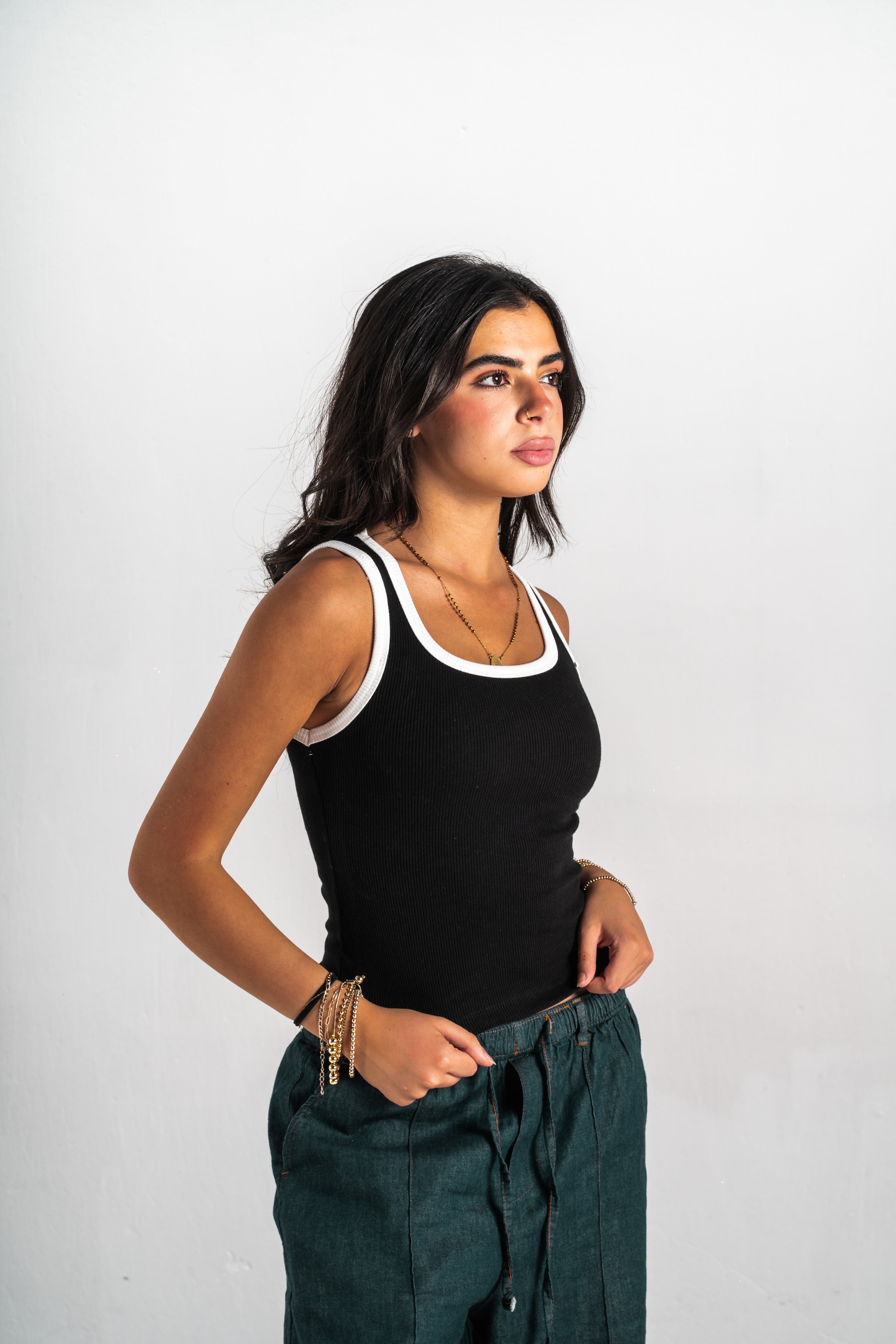Blank Black Ribbed Tank-Top