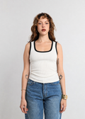 Blank White Ribbed Tank-Top