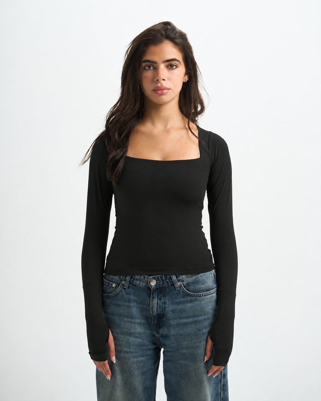 Blank Squared Long Sleeve Top