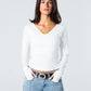 Blank V-Long Sleeve Top