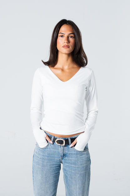 Blank V-Long Sleeve Top
