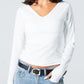 Blank V-Long Sleeve Top