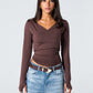 Blank V-Long Sleeve Top