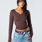 Blank V-Long Sleeve Top