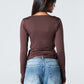Blank V-Long Sleeve Top