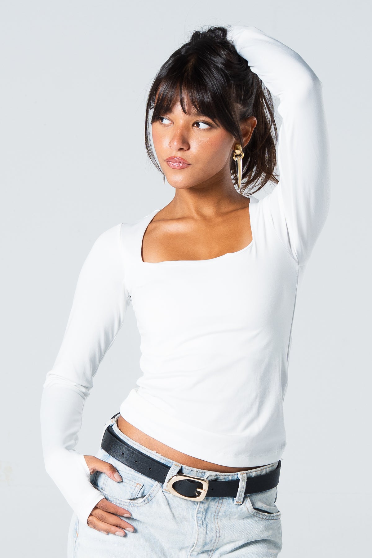 Blank Squared Long Sleeve Top