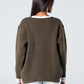 Blank Knitted Cardigan - Olive - #women