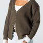 Blank Knitted Cardigan - Olive - #women