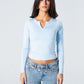 Blank Zipper Long Sleeve Top